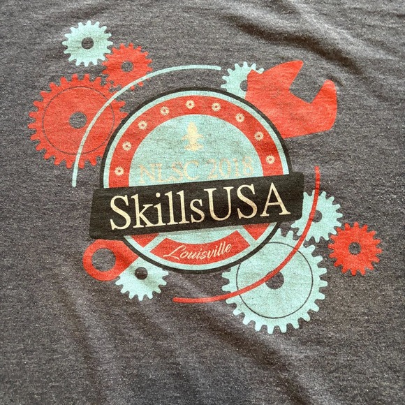 2018 SkillsUSA NLSC Louisville T-Shirt Men's XL Gildan Heavy Cotton Dark Gray Gr - Picture 2 of 6
